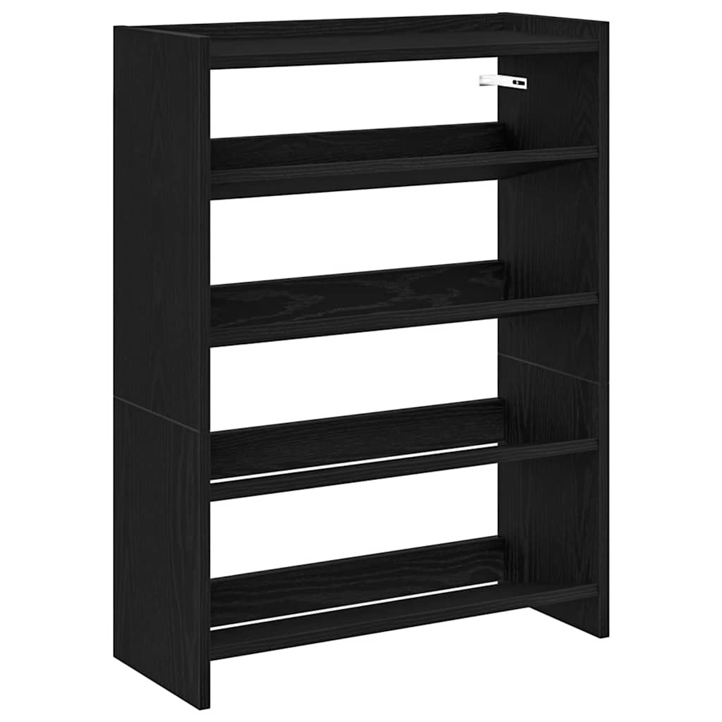 VidaXL Schoenenrek 80x25x61,5 cm bewerkt hout zwart