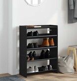 VidaXL Schoenenrek 80x25x61,5 cm bewerkt hout zwart