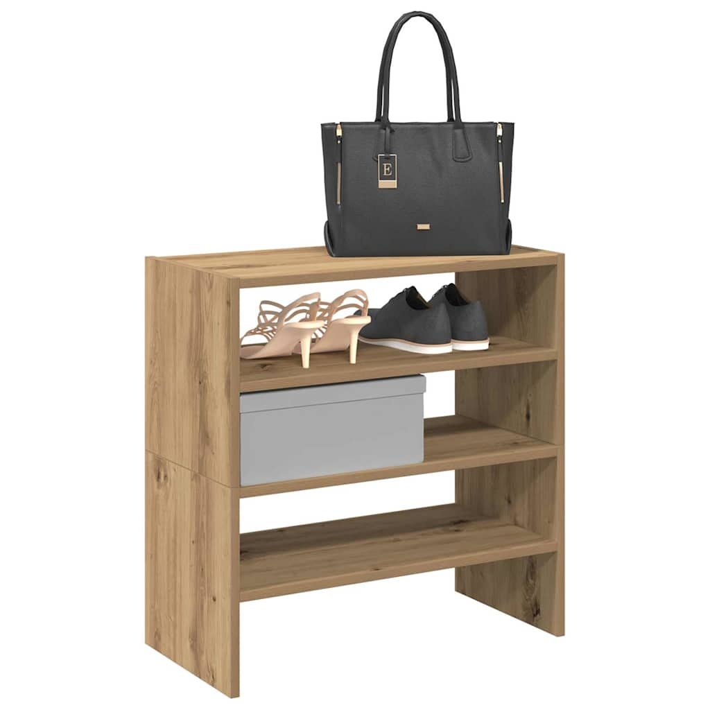 VidaXL Schoenenrekken 2 st stapelbaar 60x30x30,5 cm artisanaal eiken