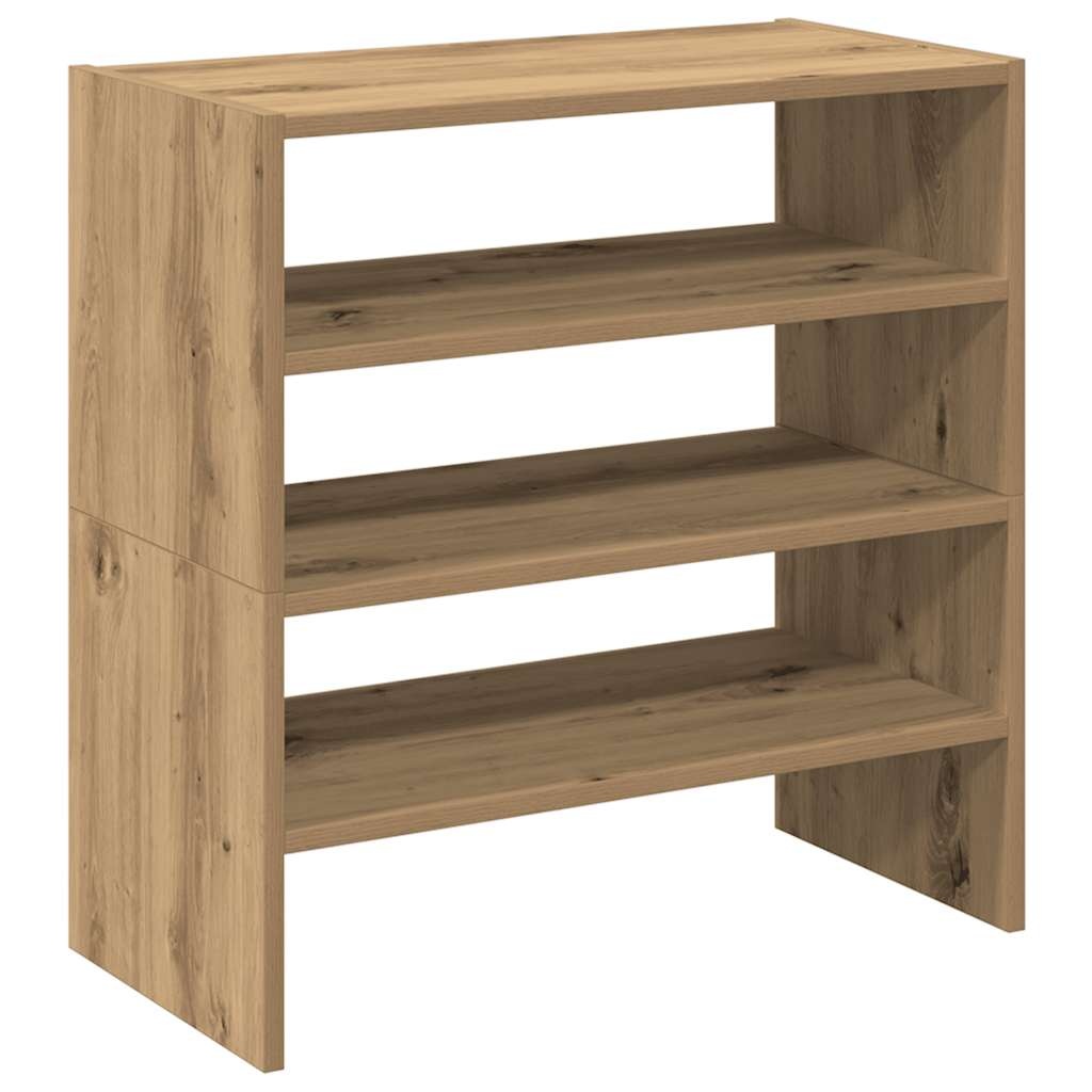 VidaXL Schoenenrekken 2 st stapelbaar 60x30x30,5 cm artisanaal eiken