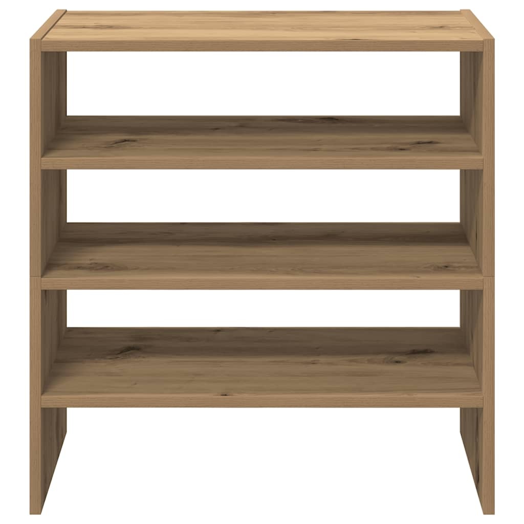 VidaXL Schoenenrekken 2 st stapelbaar 60x30x30,5 cm artisanaal eiken