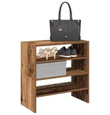 VidaXL Schoenenrekken 2 st stapelbaar 60x30x30,5 cm oud houtkleurig