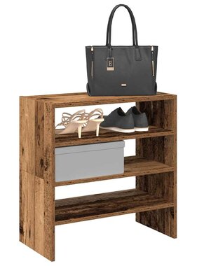 VidaXL Schoenenrekken 2 st stapelbaar 60x30x30,5 cm oud houtkleurig