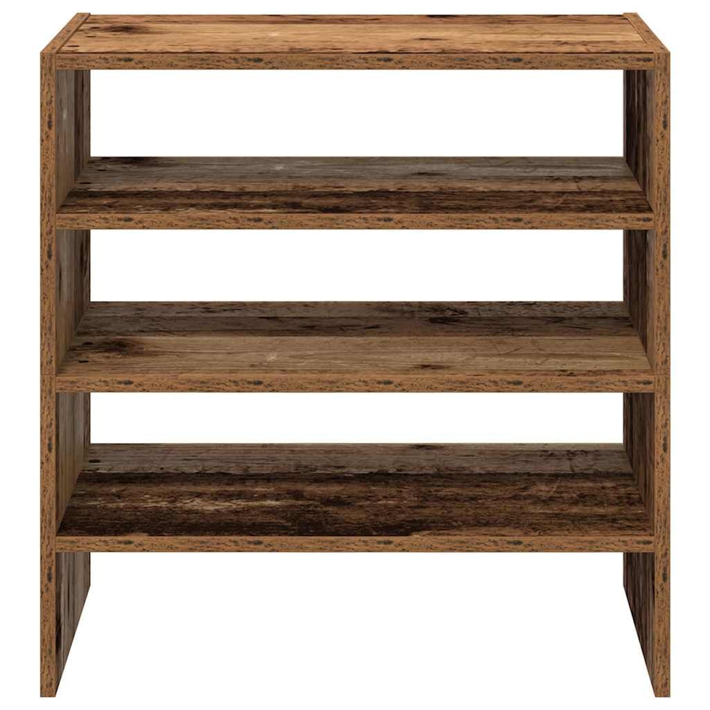 VidaXL Schoenenrekken 2 st stapelbaar 60x30x30,5 cm oud houtkleurig