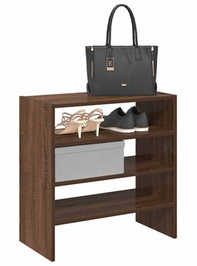 VidaXL Schoenenrekken 2 st stapelbaar 60x30x30,5 cm bruin eikenkleur