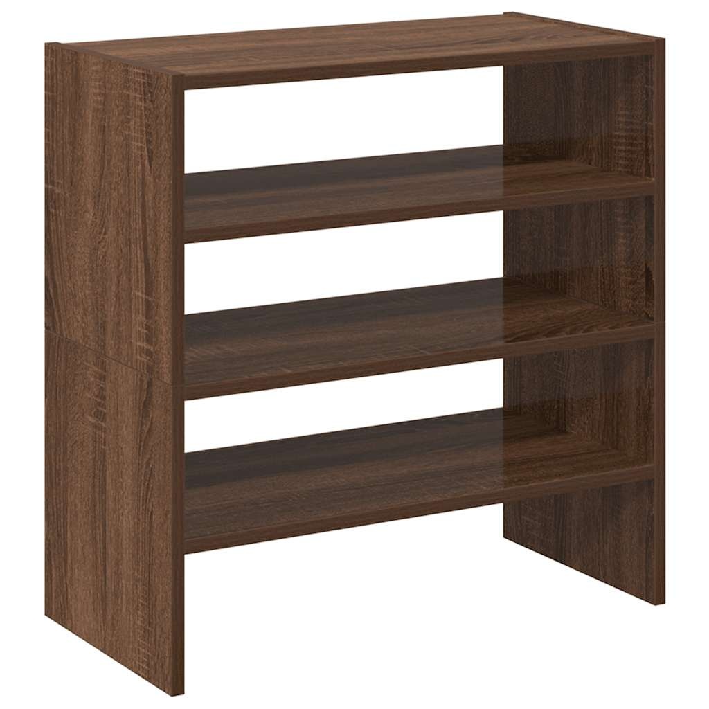 VidaXL Schoenenrekken 2 st stapelbaar 60x30x30,5 cm bruin eikenkleur