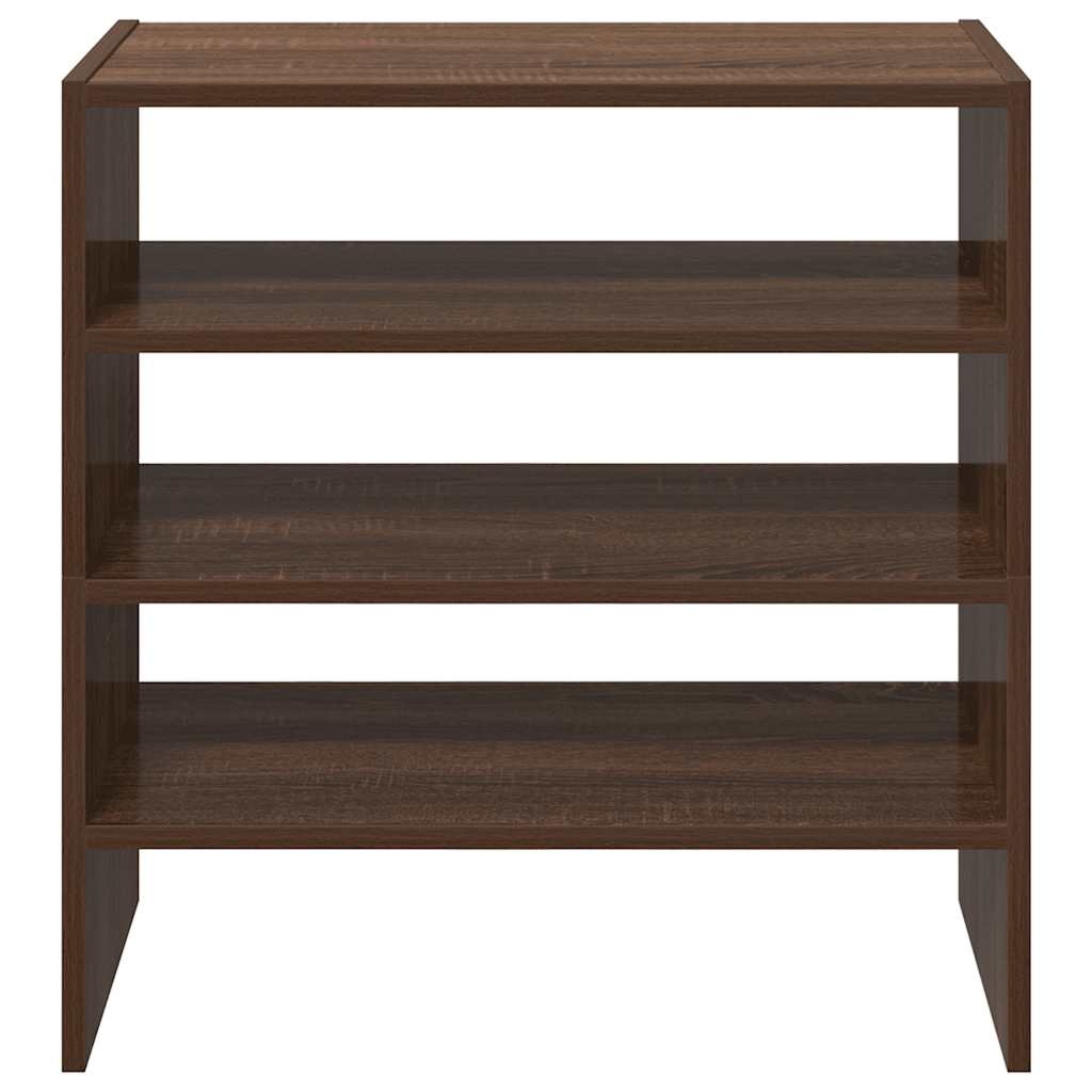 VidaXL Schoenenrekken 2 st stapelbaar 60x30x30,5 cm bruin eikenkleur