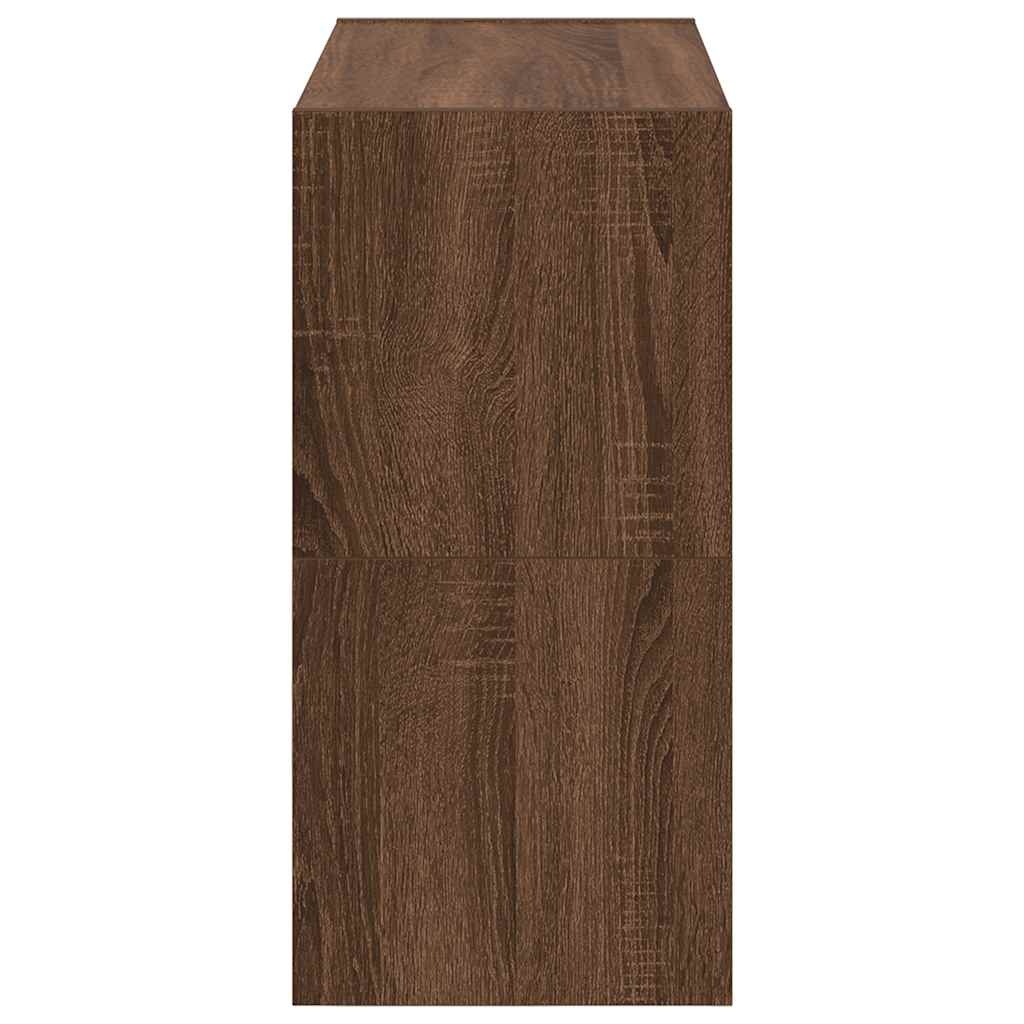 VidaXL Schoenenrekken 2 st stapelbaar 60x30x30,5 cm bruin eikenkleur