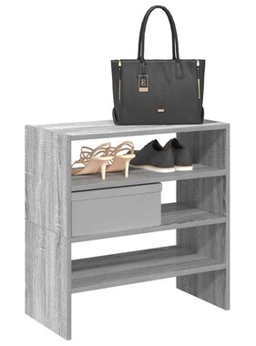 VidaXL Schoenenrekken 2 st stapelbaar 60x30x30,5 cm grijs sonoma eiken