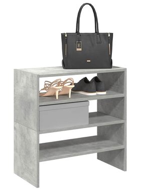 VidaXL Schoenenrekken 2 st stapelbaar 60x30x30,5 cm betongrijs