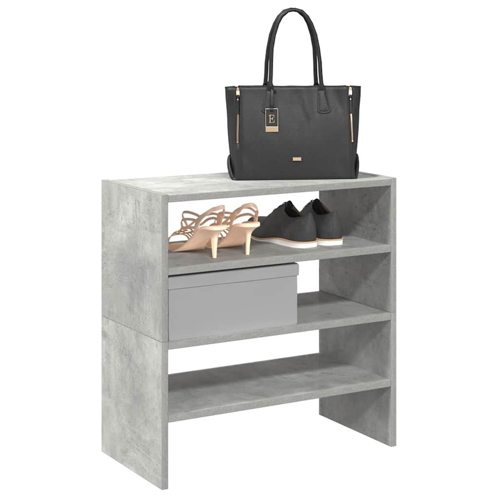 VidaXL Schoenenrekken 2 st stapelbaar 60x30x30,5 cm betongrijs