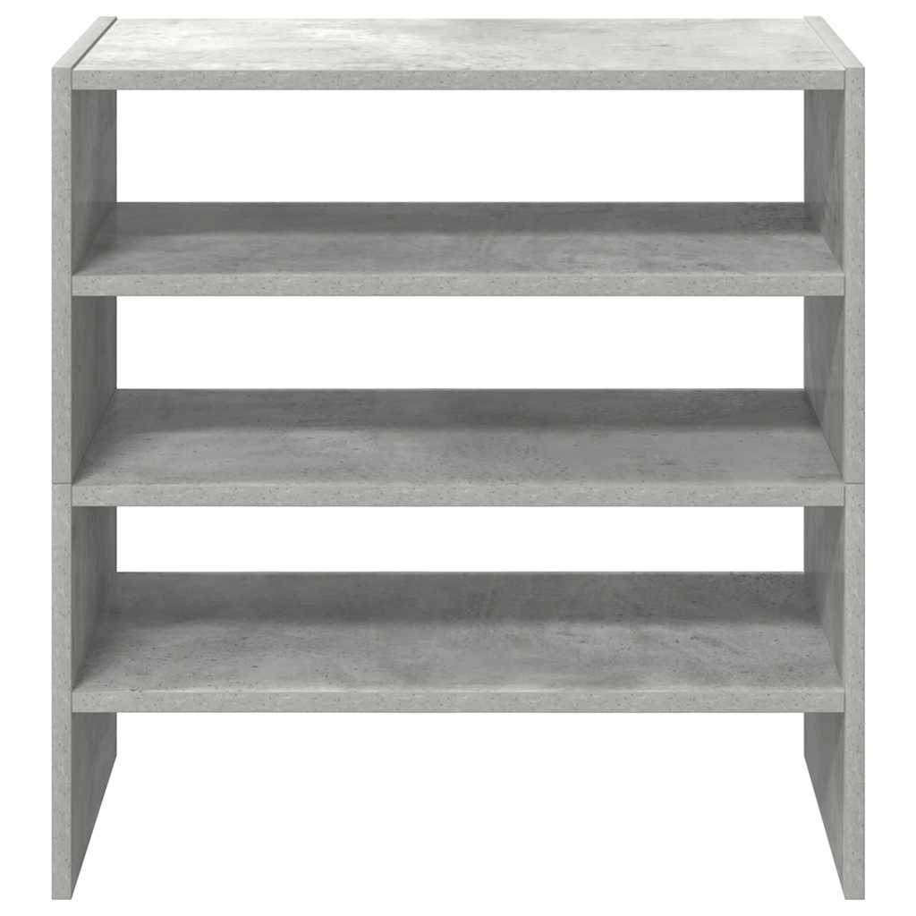 VidaXL Schoenenrekken 2 st stapelbaar 60x30x30,5 cm betongrijs