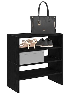VidaXL Schoenenrekken 2 st stapelbaar 60x30x30,5 cm bruin eikenkleur