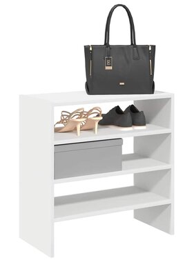 VidaXL Schoenenrekken 2 st stapelbaar 60x30x30,5 cm wit