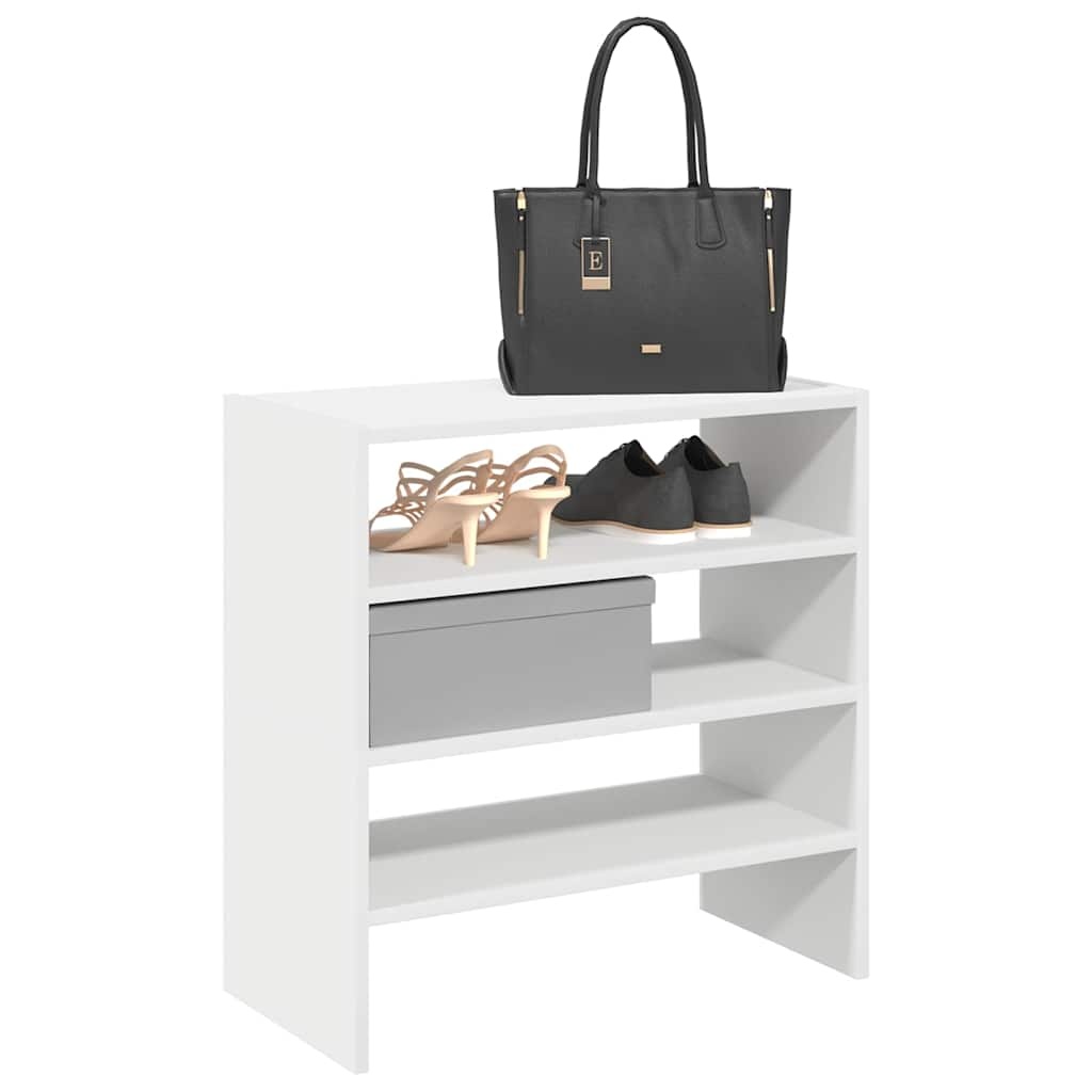 VidaXL Schoenenrekken 2 st stapelbaar 60x30x30,5 cm wit