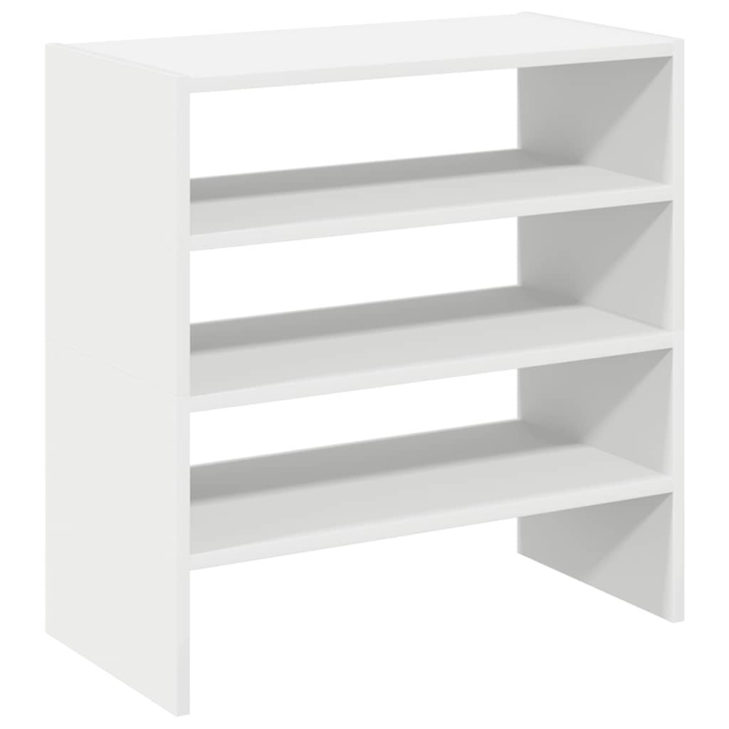 VidaXL Schoenenrekken 2 st stapelbaar 60x30x30,5 cm wit