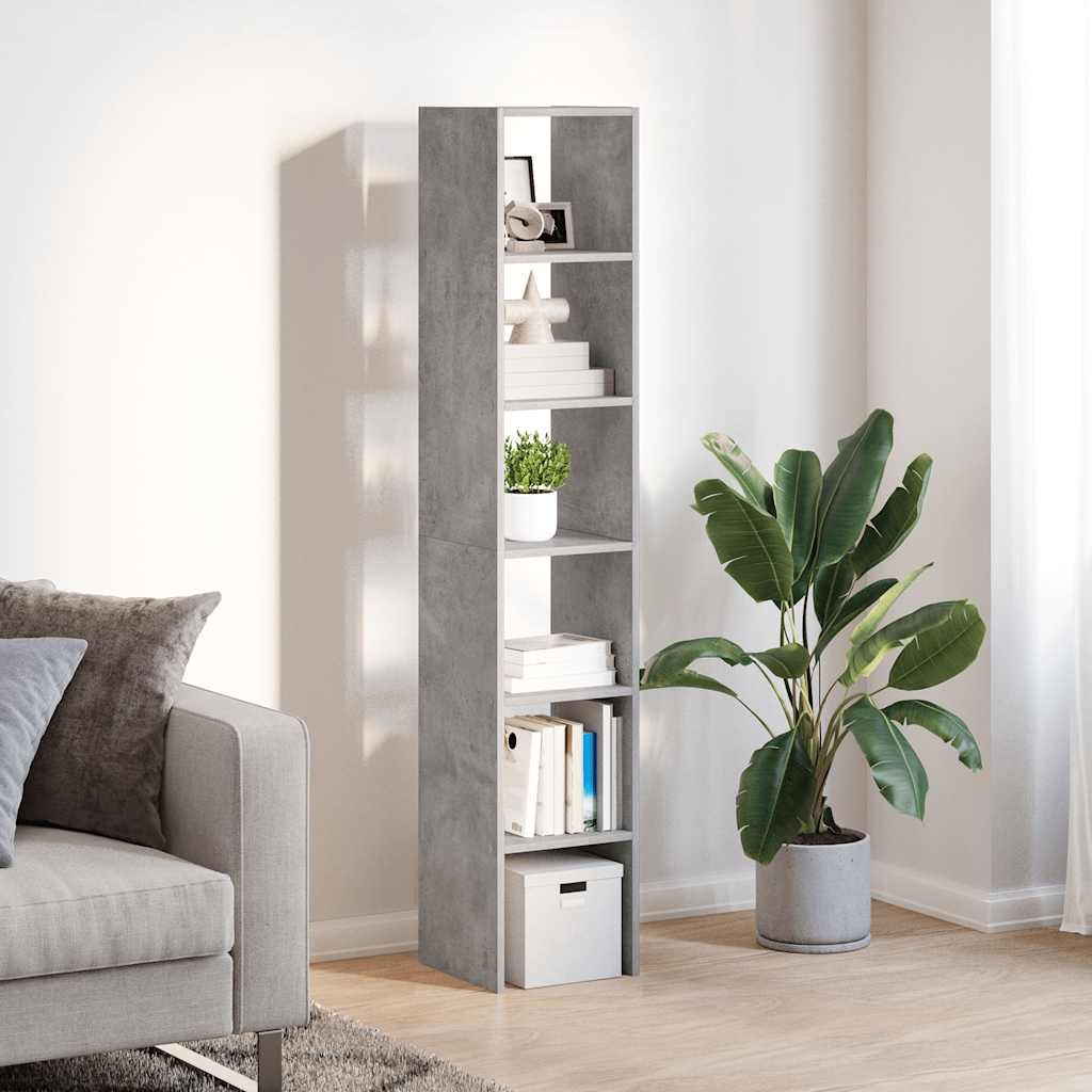 VidaXL Boekenkasten 2 st stapelbaar 30x30x80cm bewerkt hout betongrijs