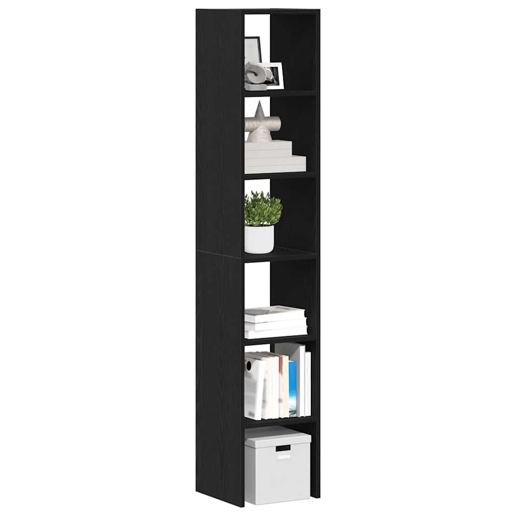 VidaXL Boekenkasten 2st stapelbaar 30x30x80cm bewerkt hout zwart eiken