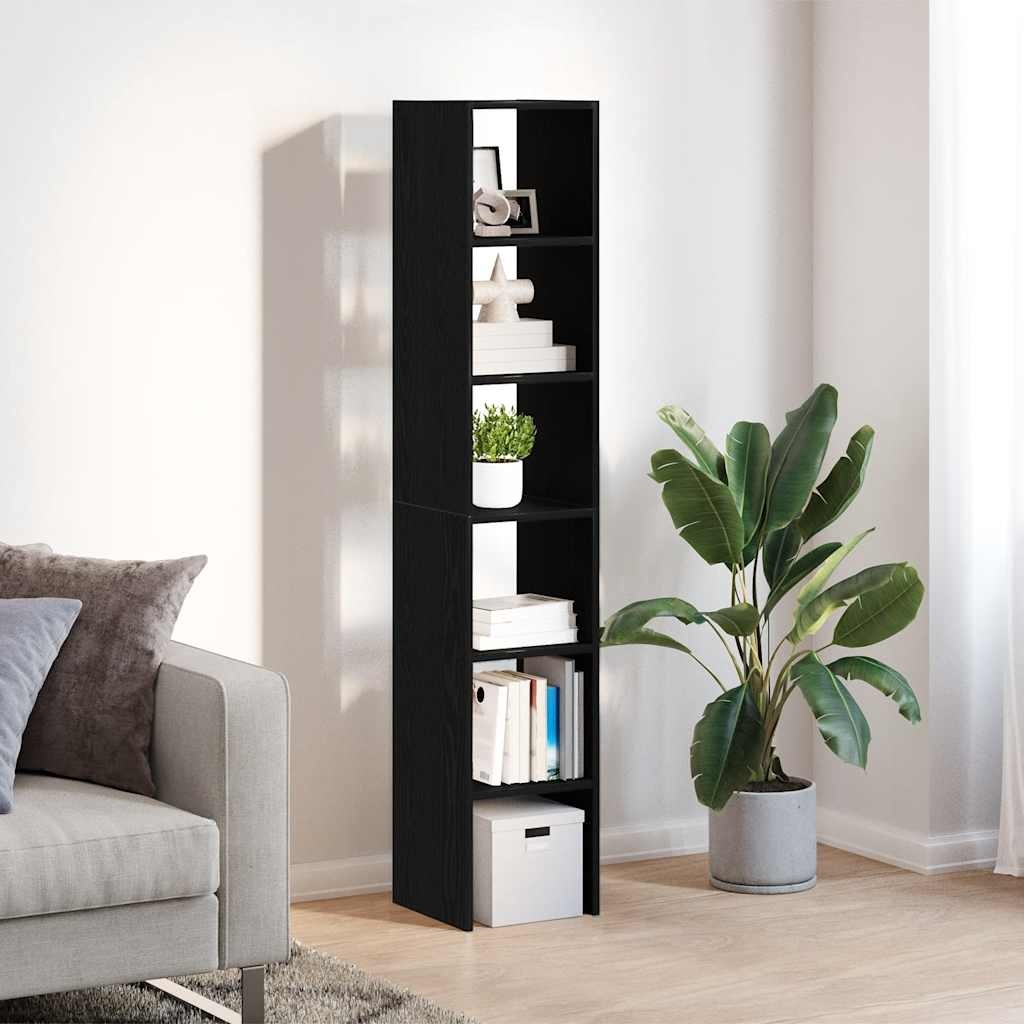 VidaXL Boekenkasten 2st stapelbaar 30x30x80cm bewerkt hout zwart eiken