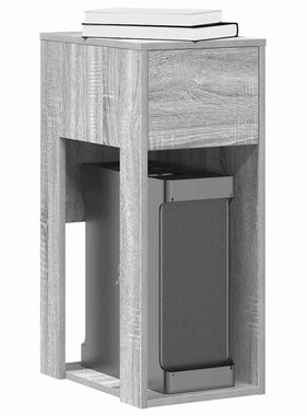 VidaXL Computertorenstandaard met lade 30x44x74 cm grijs sonoma eiken