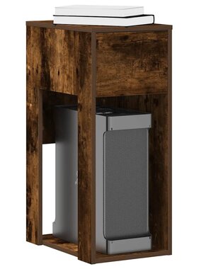 VidaXL Computertorenstandaard met lade 30x44x74 cm gerookt eikenkleur