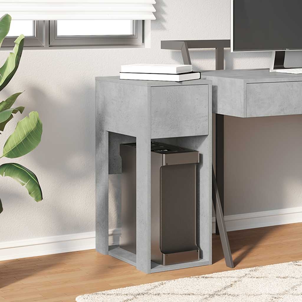 VidaXL Computertorenstandaard met lade 30x44x74 cm betongrijs