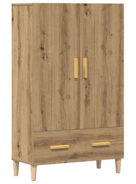 VidaXL Hoge kast 70x31x115 cm bewerkt hout artisanaal eikenkleur