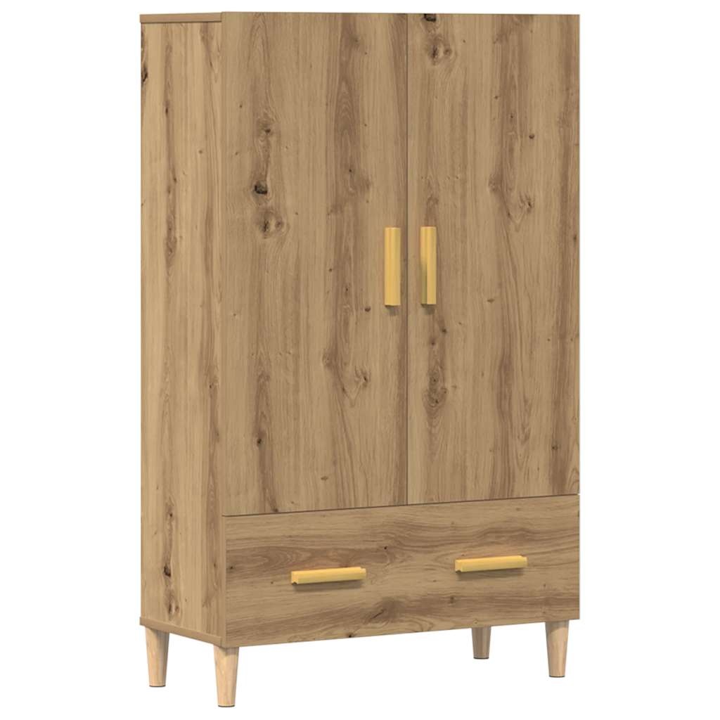 VidaXL Hoge kast 70x31x115 cm bewerkt hout artisanaal eikenkleur