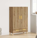 VidaXL Hoge kast 70x31x115 cm bewerkt hout artisanaal eikenkleur
