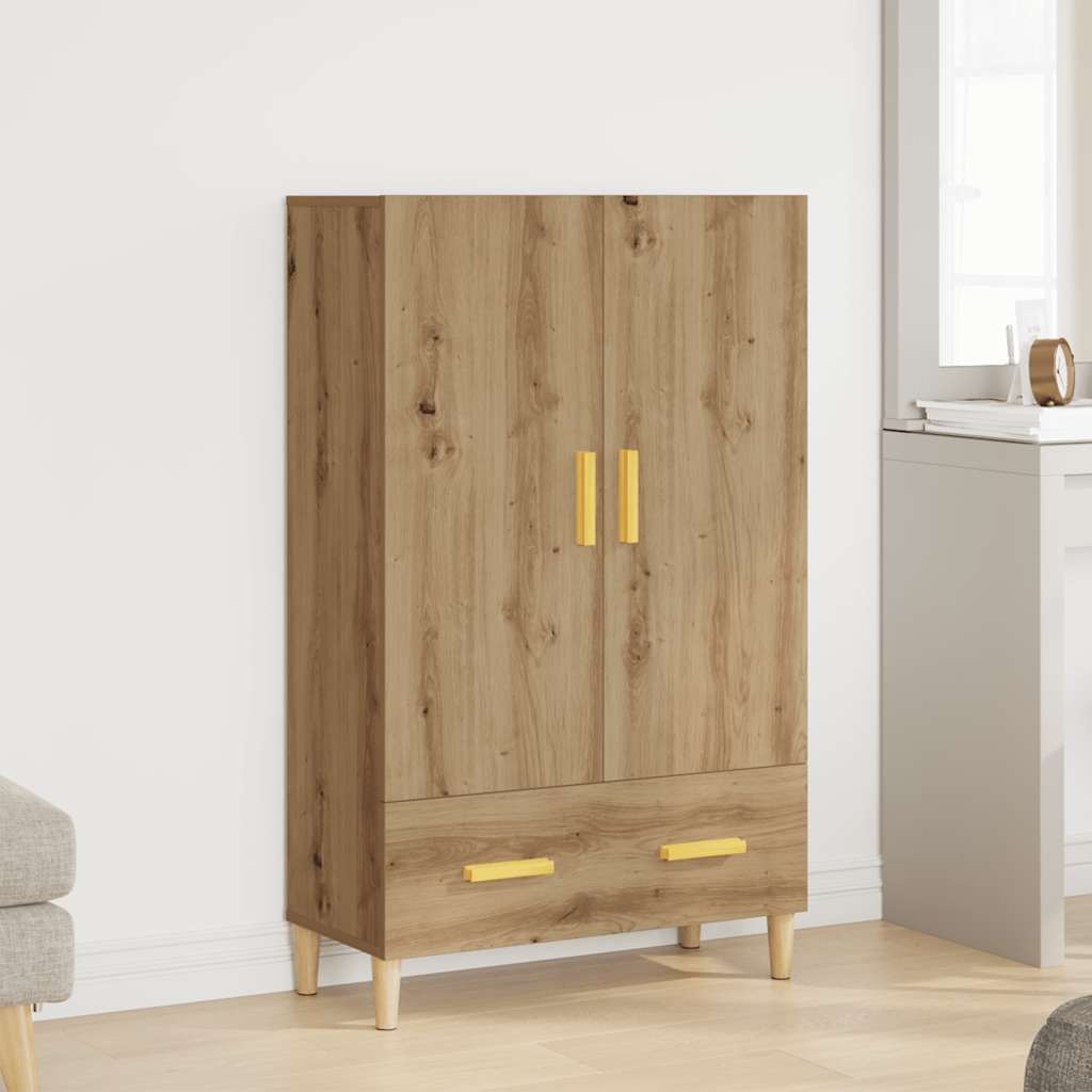 VidaXL Hoge kast 70x31x115 cm bewerkt hout artisanaal eikenkleur