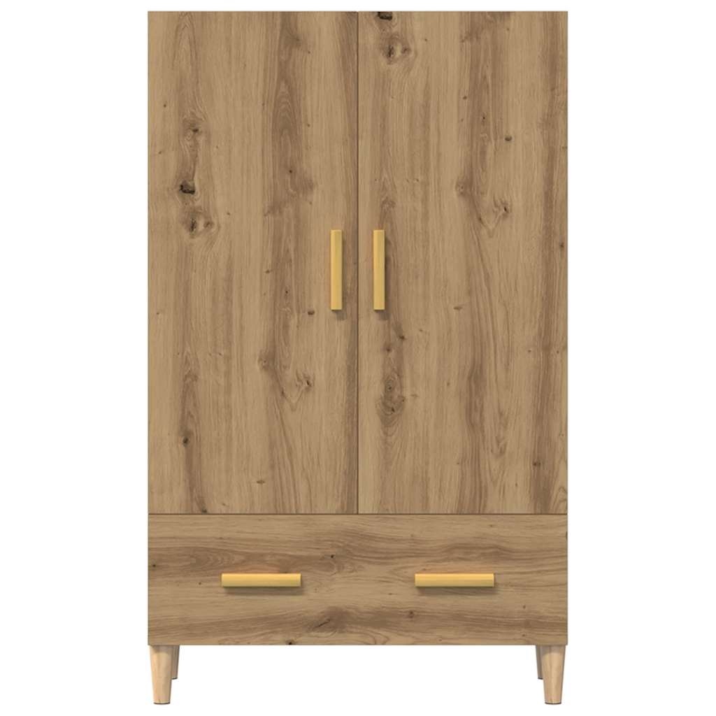 VidaXL Hoge kast 70x31x115 cm bewerkt hout artisanaal eikenkleur