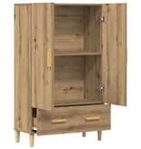 VidaXL Hoge kast 70x31x115 cm bewerkt hout artisanaal eikenkleur