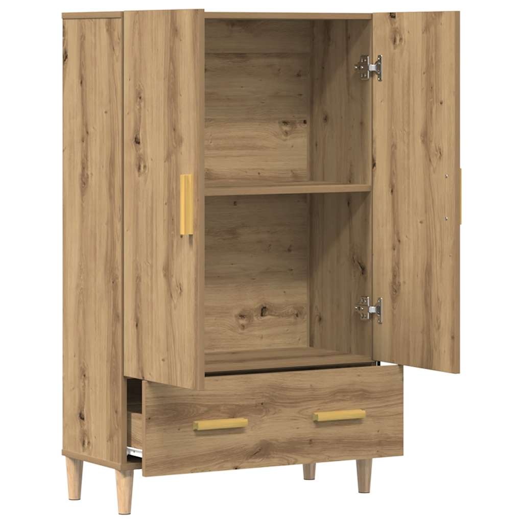 VidaXL Hoge kast 70x31x115 cm bewerkt hout artisanaal eikenkleur