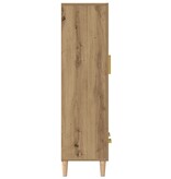 VidaXL Hoge kast 70x31x115 cm bewerkt hout artisanaal eikenkleur