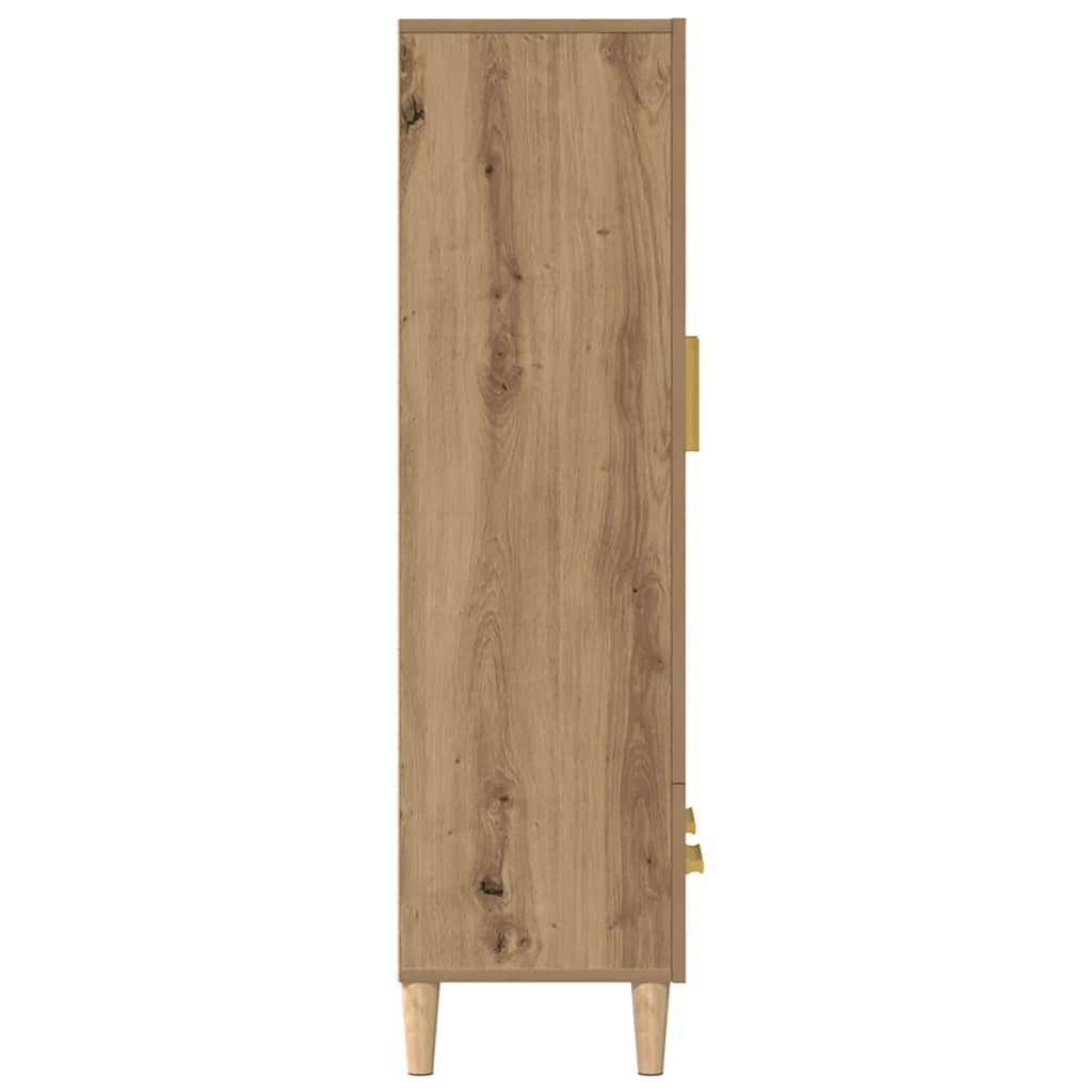 VidaXL Hoge kast 70x31x115 cm bewerkt hout artisanaal eikenkleur