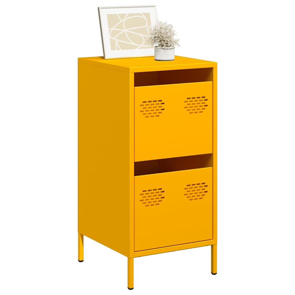 VidaXL Dressoir 35x39x73,5 cm koudgewalst staal mosterdgeel