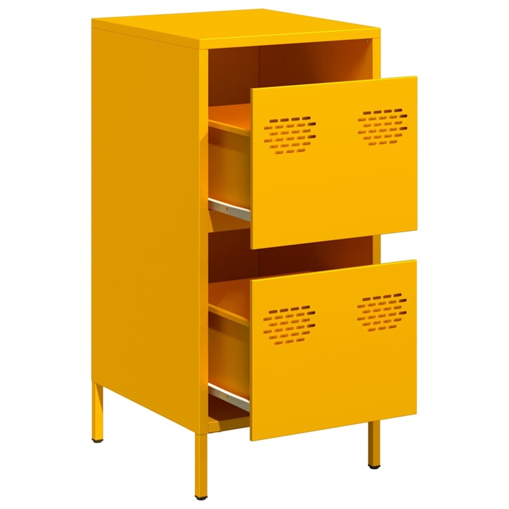 VidaXL Dressoir 35x39x73,5 cm koudgewalst staal mosterdgeel