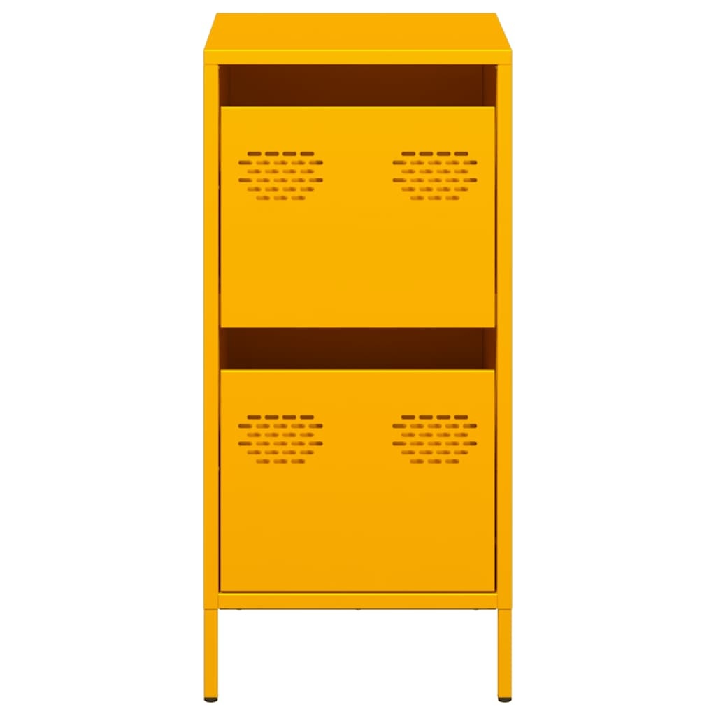 VidaXL Dressoir 35x39x73,5 cm koudgewalst staal mosterdgeel