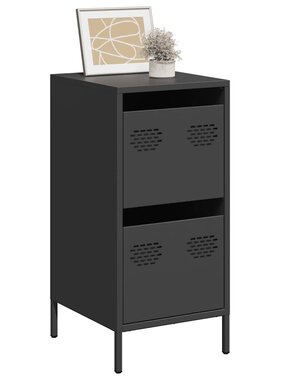 VidaXL Dressoir 35x39x73,5 cm koudgewalst staal zwart