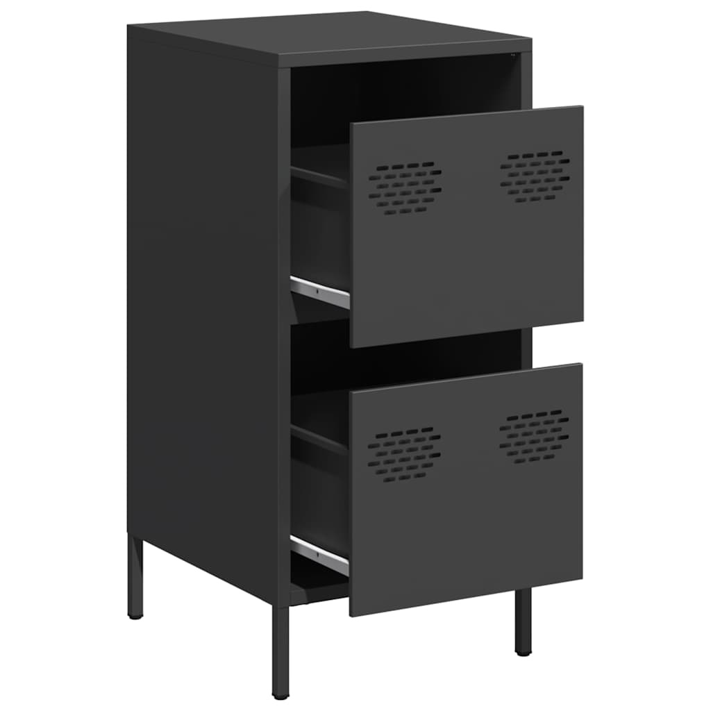 VidaXL Dressoir 35x39x73,5 cm koudgewalst staal zwart