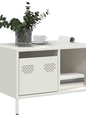 VidaXL Salontafel 68,5x50x43,5 cm koudgewalst staal wit