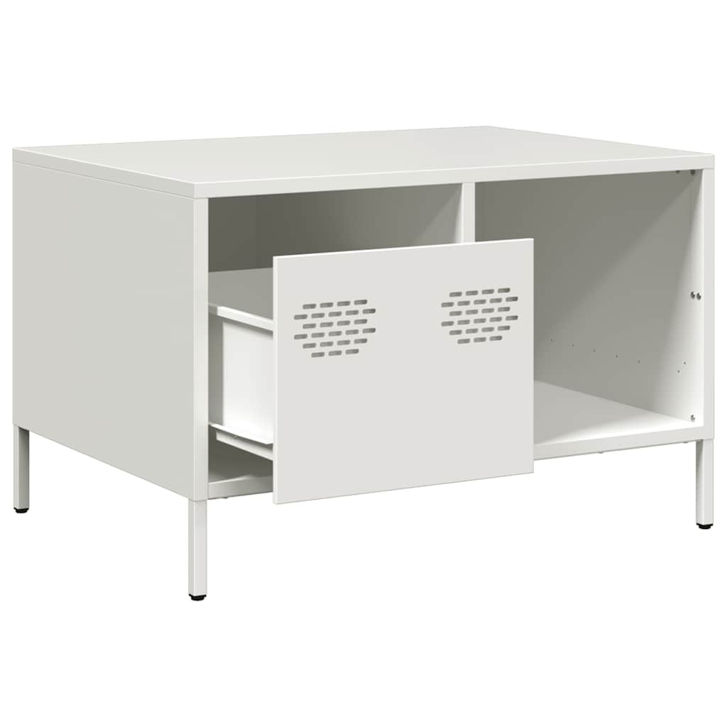VidaXL Salontafel 68,5x50x43,5 cm koudgewalst staal wit