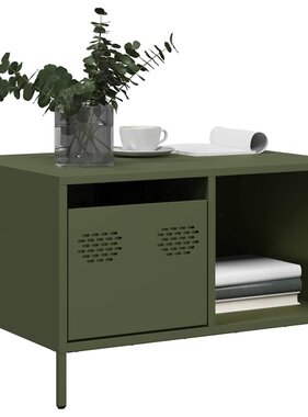 VidaXL Salontafel 68,5x50x43,5 cm koudgewalst staal olijfgroen