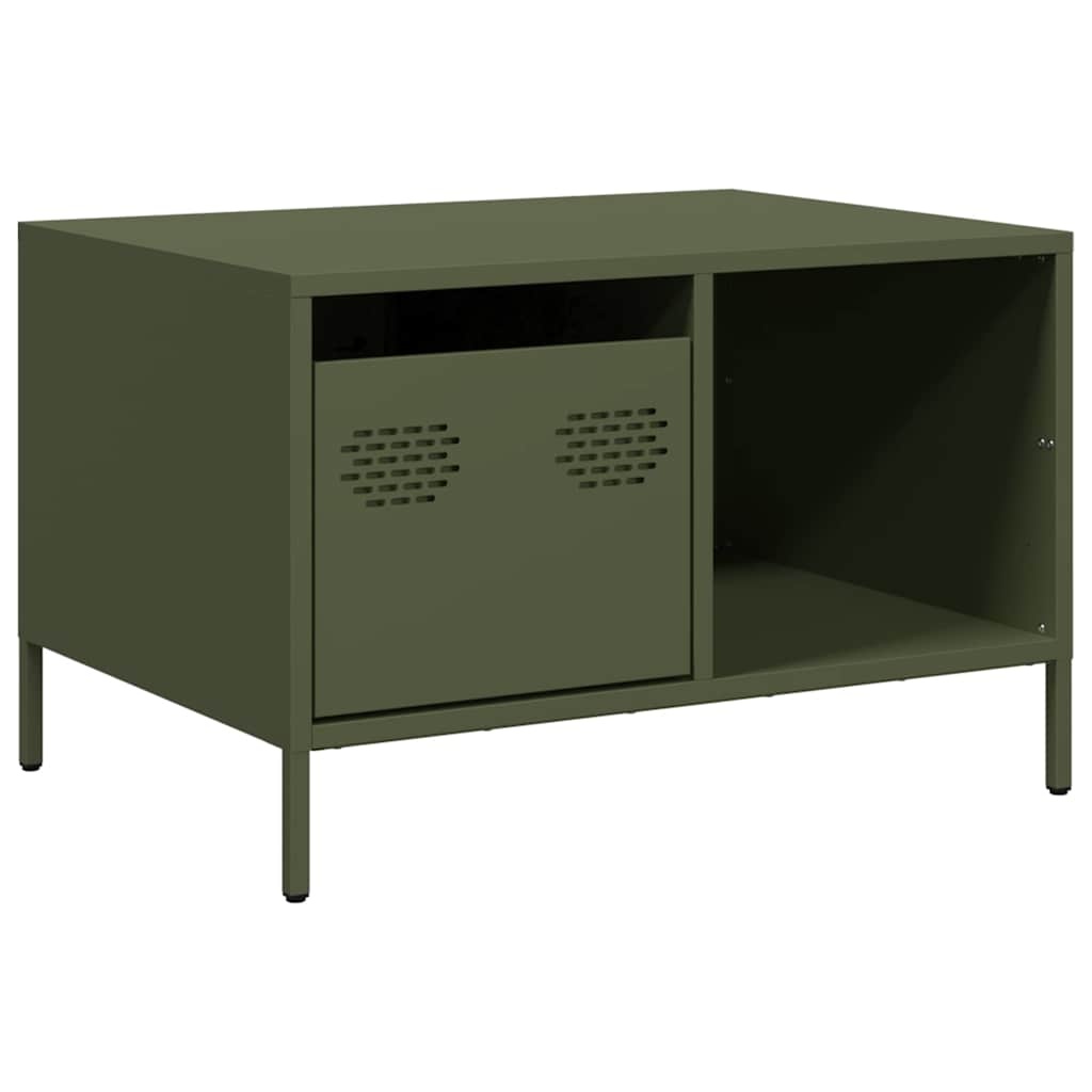 VidaXL Salontafel 68,5x50x43,5 cm koudgewalst staal olijfgroen