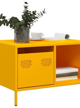 VidaXL Salontafel 68,5x50x43,5 cm koudgewalst staal mosterdgeel