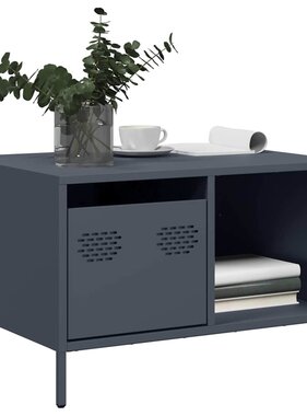 VidaXL Salontafel 68,5x50x43,5 cm koudgewalst staal antracietkleurig