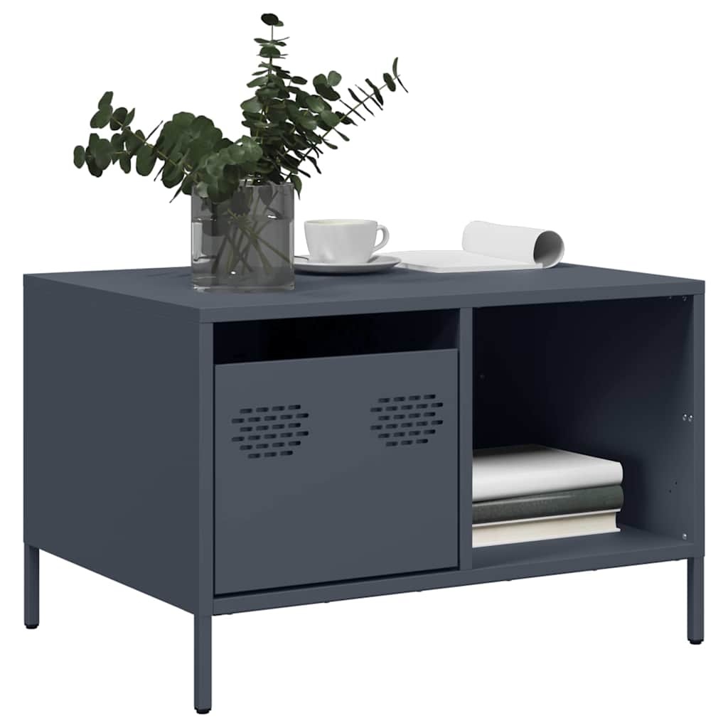 VidaXL Salontafel 68,5x50x43,5 cm koudgewalst staal antracietkleurig