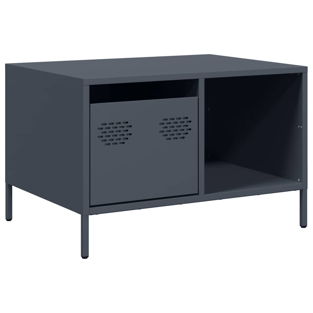 VidaXL Salontafel 68,5x50x43,5 cm koudgewalst staal antracietkleurig