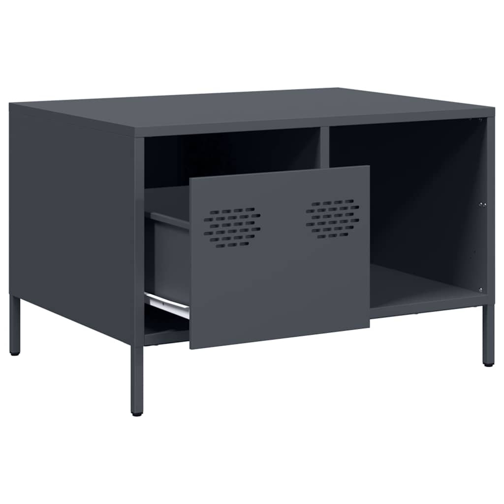 VidaXL Salontafel 68,5x50x43,5 cm koudgewalst staal antracietkleurig