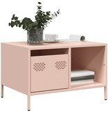 VidaXL Salontafel 68,5x50x43,5 cm koudgewalst staal roze